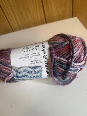 Loops & Threads Bulky Twist Multicolor Cotton Yarn - Pink, Purple, Blue